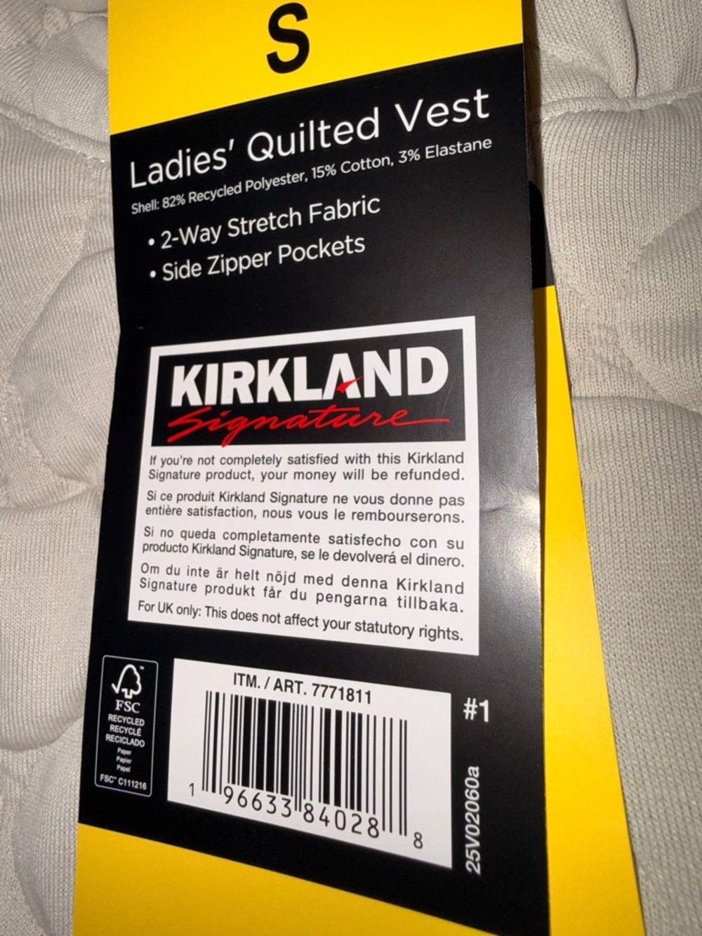 Kirkland Signature Quilted Vest in Light Taupe S Women Warm Stylish Comfort NWT - Picture 4 of 4